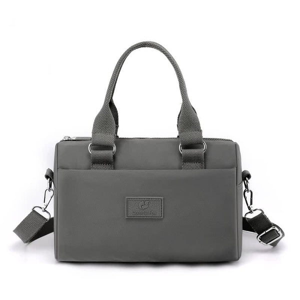 Elosung Gray Multifunctional Nylon Shoulder Bag Lightweight Spacious Handbag For Women 27X18x14cm Women's Bags & Handbags