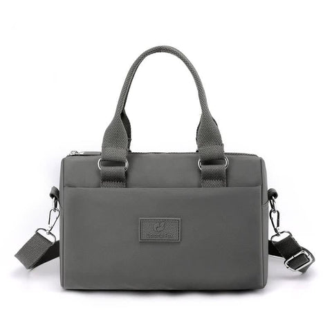 Elosung Gray Multifunctional Nylon Shoulder Bag Lightweight Spacious Handbag For Women 27X18x14cm Women's Bags & Handbags