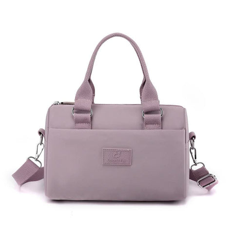 Elosung Purple Multifunctional Nylon Shoulder Bag Lightweight Spacious Handbag For Women 27X18x14cm Women's Bags & Handbags