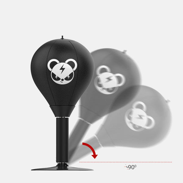 Elosung Desktop Punching Speed Ball Durable Leather Stable Base (Monkey Pattern Boxing Gloves Not Included) Punching Bags