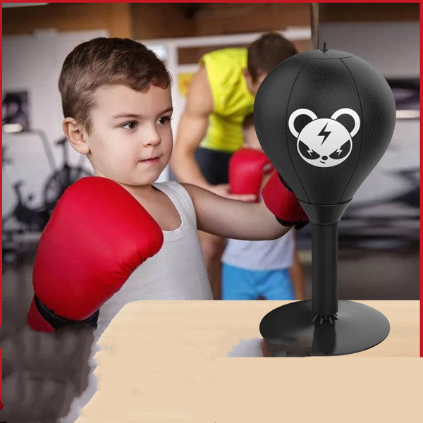 Elosung Desktop Punching Speed Ball Durable Leather Stable Base (Monkey Pattern Kids Boxing Gloves) Punching Bags