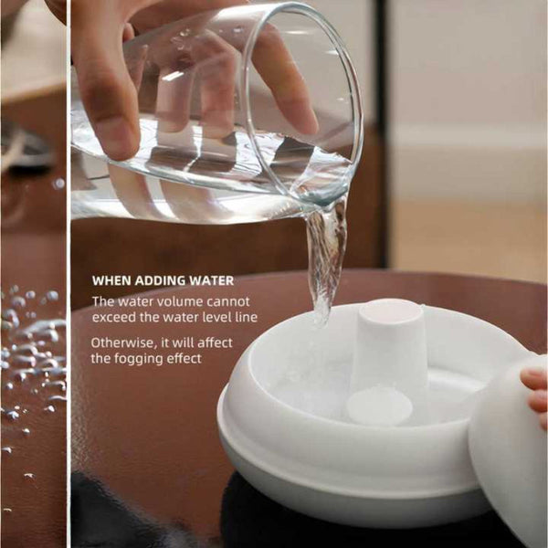 Flame Mountain Aroma Diffuser 7 Colour Led Light 130Ml Capacity Ultrasonic Mist Maker For Home Or Office White Diffusers