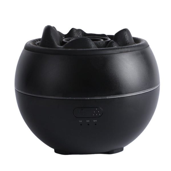 Volcanic Flame Aroma Diffuser (Black Crack Style) 360Ml Ultrasonic Humidifier With 7 Color Led Light And Adjustable Mist For Home Office Humidifiers