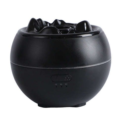 Volcanic Flame Aroma Diffuser (Black Ordinary Style) 360Ml Ultrasonic Humidifier With 7 Color Led Light And Adjustable Mist For Home Office Humidifier