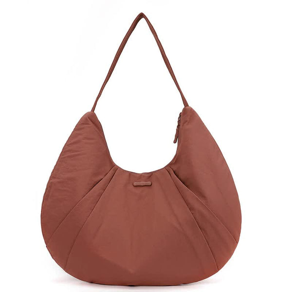 Elosung Raspberry Red Waterproof Nylon Lightweight Tote Shoulder Bag Stylish Spacious For Daily Commute Outdoor Activities Women's Bags & Handbags