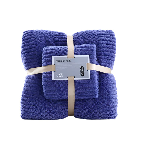 Elosung (2 Pcs) Coral Fleece Towel Bath Set Ultra Soft Absorbent Lint Free For Spa Towels & Washcloths