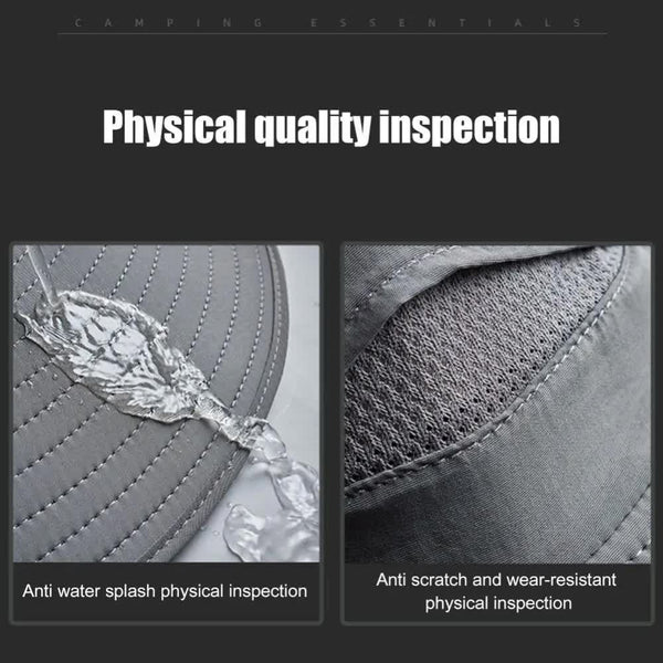 Elosung Dark Gray Outdoor Uv Protection Sun Hat With Detachable Face And Neck Flap Wide Brim Breathable Lightweight Hats