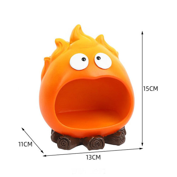Elosung Creative Cartoon Flame Key Holder Tray Fun And Decorative Storage For Entryway Or Living Room Sculptures & Figurines