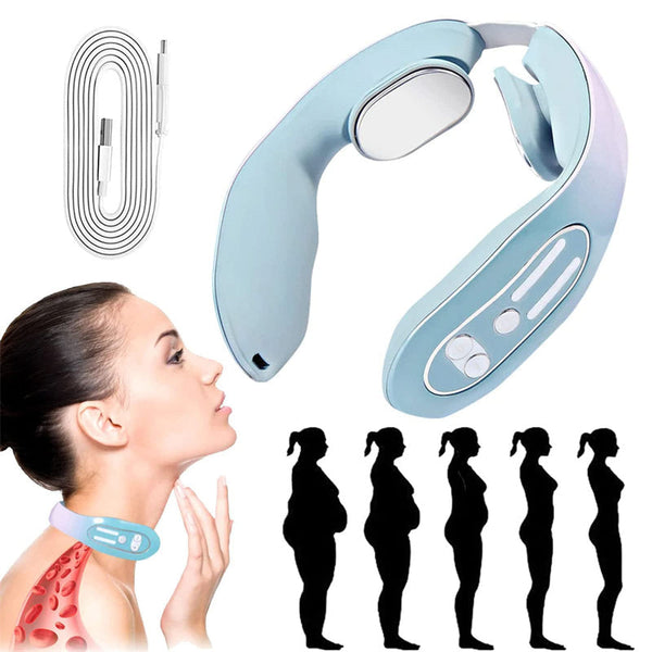 Gradient Blue 12 Level Intelligent Neck Massager With Heating Function Pain Relief And Relaxation Massagers
