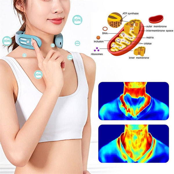 Gradient Blue 12 Level Intelligent Neck Massager With Heating Function Pain Relief And Relaxation Massagers