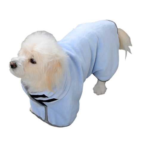 Elosung 2Pcs/X Size Blue Soft Absorbent Dog Bathrobe Towel Cozy Pet Drying Wrap For Small Medium Dogs Dog Clothing & Shoes