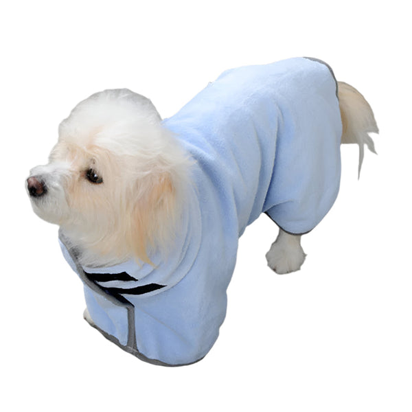 Elosung 2Pcs/X Size Blue Soft Absorbent Dog Bathrobe Towel Cozy Pet Drying Wrap For Small Medium Dogs Dog Clothing & Shoes