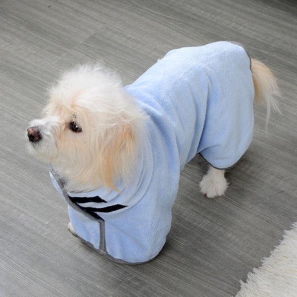 Elosung 2Pcs/X Size Blue Soft Absorbent Dog Bathrobe Towel Cozy Pet Drying Wrap For Small Medium Dogs Dog Clothing & Shoes