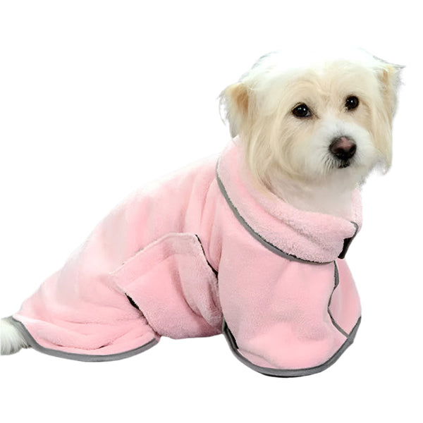Elosung 2Pcs Size Pink Soft Absorbent Dog Bathrobe Towel Cozy Pet Drying Wrap For Small Medium Dogs Dog Clothing & Shoes