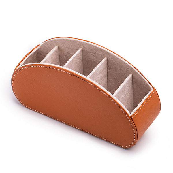 Elosung Stylish Remote Control Storage Box Pu Leather Organizer With Compartments Storage Boxes