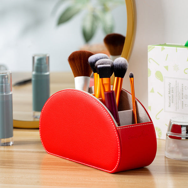 Elosung Gray Stylish Remote Control Storage Box Pu Leather Organiser With Compartments Storage Boxes