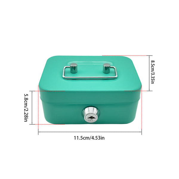 Elosung 2Pcs/Green Mini Lockable Cash Box With Handle Secure Money Storage Storage Boxes