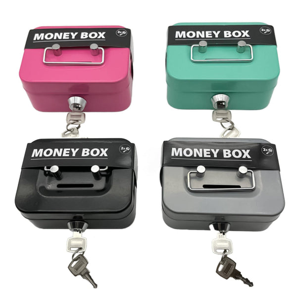 Elosung 2Pcs/Green Mini Lockable Cash Box With Handle Secure Money Storage Storage Boxes