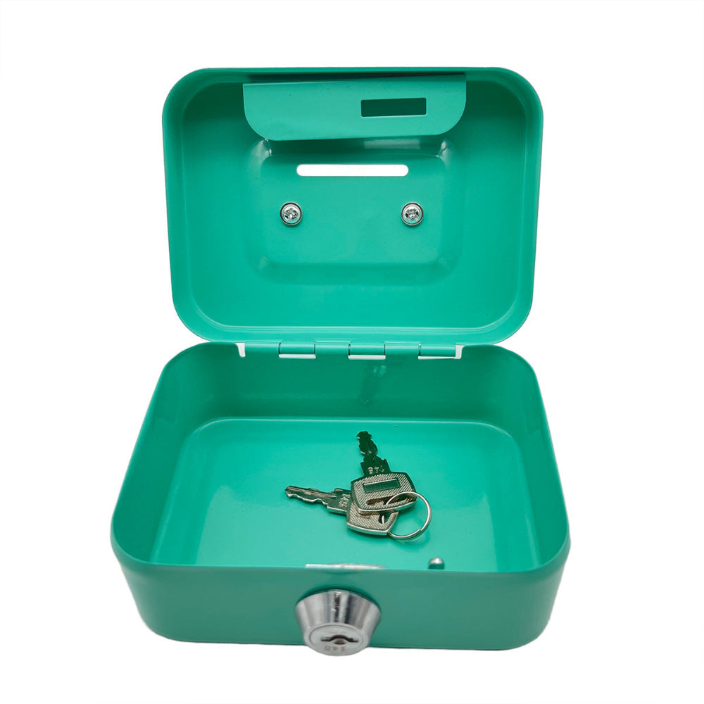 Elosung 2Pcs/Green Mini Lockable Cash Box With Handle Secure Money Storage Storage Boxes