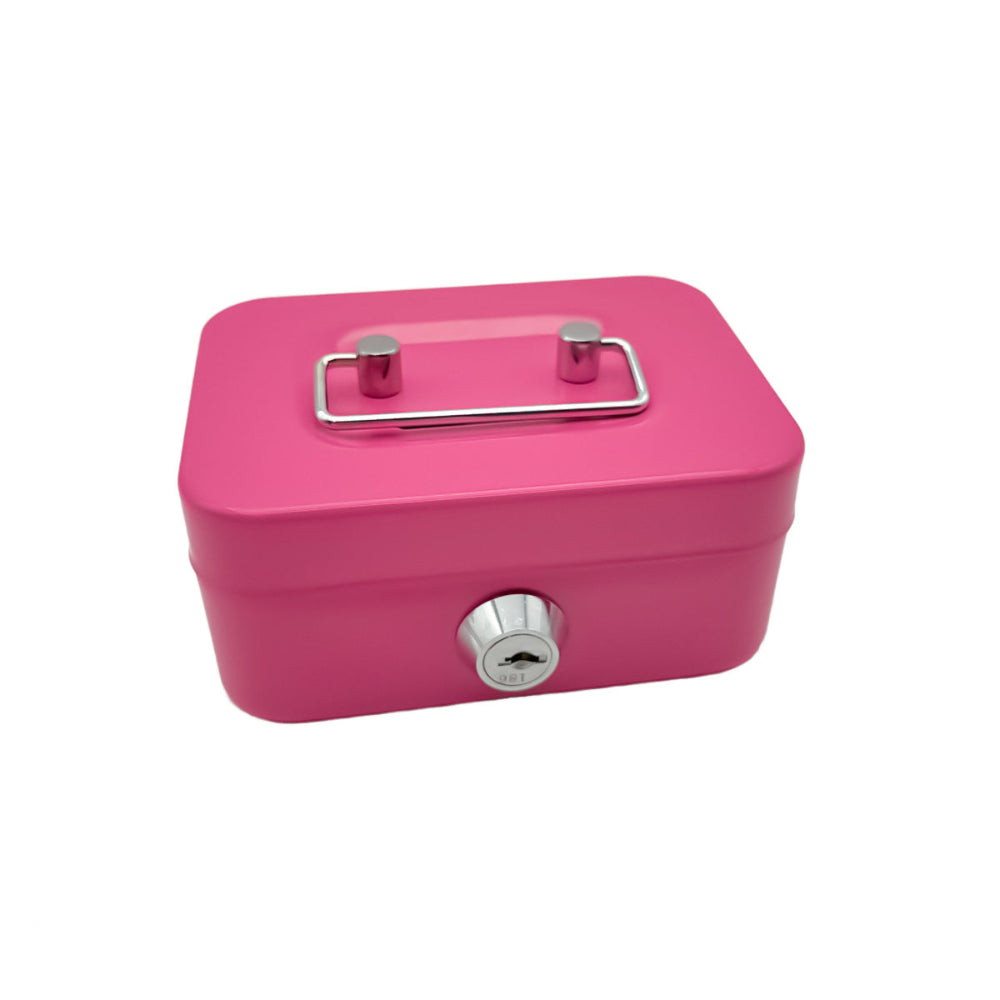 Elosung 2Pcs/Pink Mini Lockable Cash Box With Handle Secure Money Storage Storage Boxes