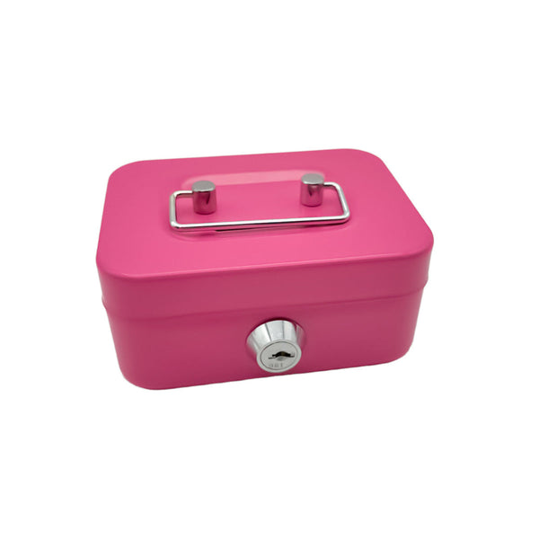 Elosung 2Pcs/Pink Mini Lockable Cash Box With Handle Secure Money Storage Storage Boxes