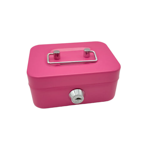 Elosung 2Pcs/Pink Mini Lockable Cash Box With Handle Secure Money Storage Storage Boxes