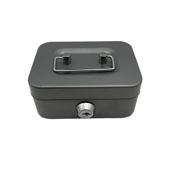 Elosung 2Pcs/Gray Mini Lockable Cash Box With Handle Secure Money Storage Storage Boxes
