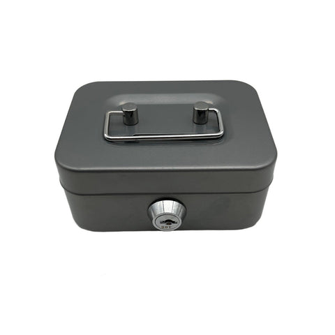 Elosung 2Pcs/Gray Mini Lockable Cash Box With Handle Secure Money Storage Storage Boxes