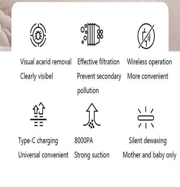 Blue Handheld Dust Mite Vacuum Cleaner Cordless High Suction Power Usb Rechargeable Vacuum Cleaners