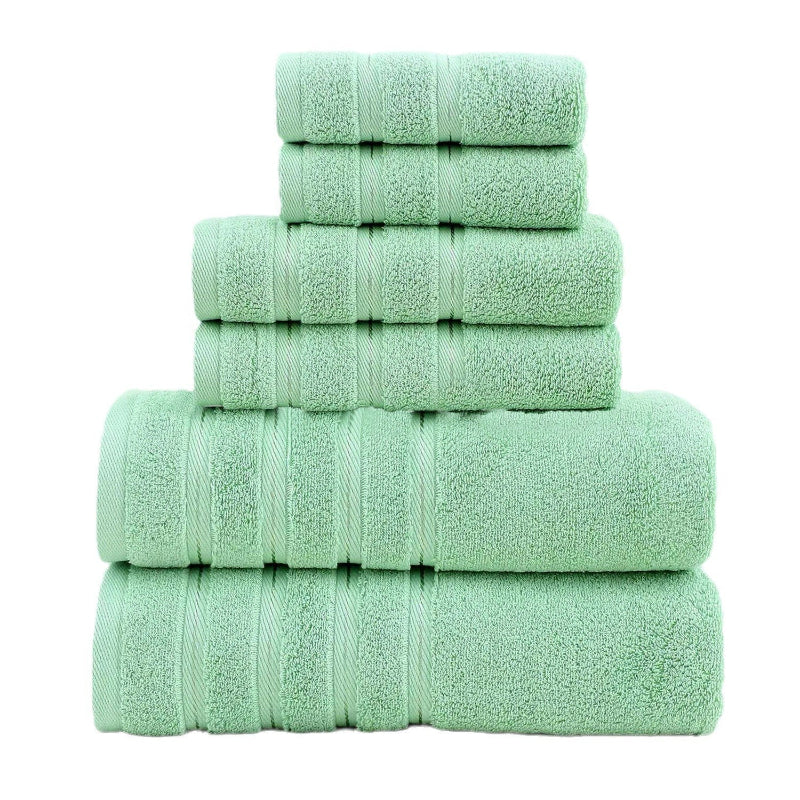 Green Luxury Cotton Towel Set 6 Piece Ultra Soft Bath Hand And Washcloth Towels & Washcloths
