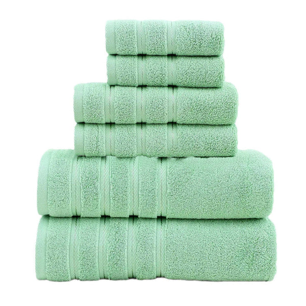 Green Luxury Cotton Towel Set 6 Piece Ultra Soft Bath Hand And Washcloth Towels & Washcloths