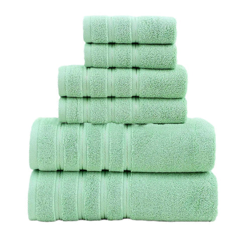 Green Luxury Cotton Towel Set 6 Piece Ultra Soft Bath Hand And Washcloth Towels & Washcloths