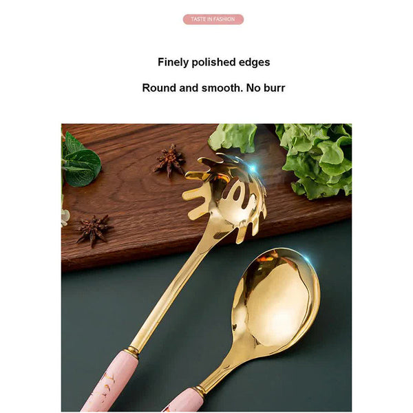 Elosung Dark Green Gold Stainless Steel Kitchen Utensil Set 7 Piece Golden Cooking Tools With Stand Cooking Utensils