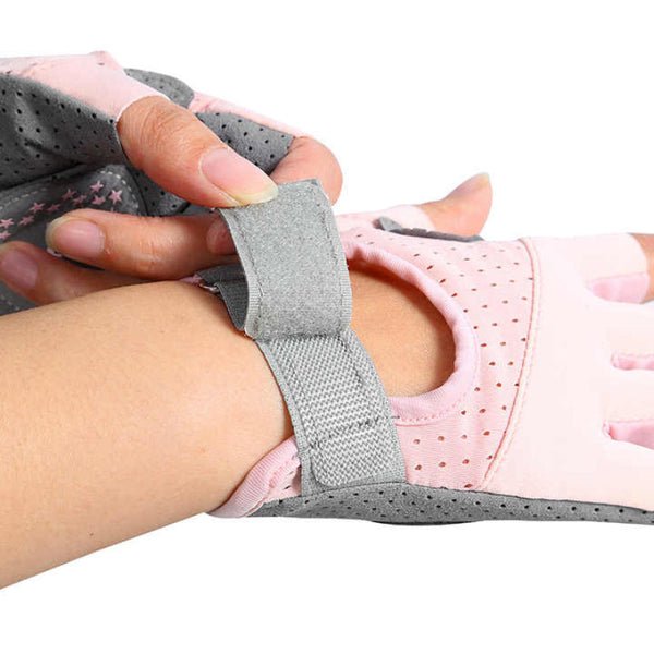 Elosung Gray Size Womens Non Slip Breathable Sports Gloves Lightweight Shock Resistant Fitness Gloves Straps & Hooks