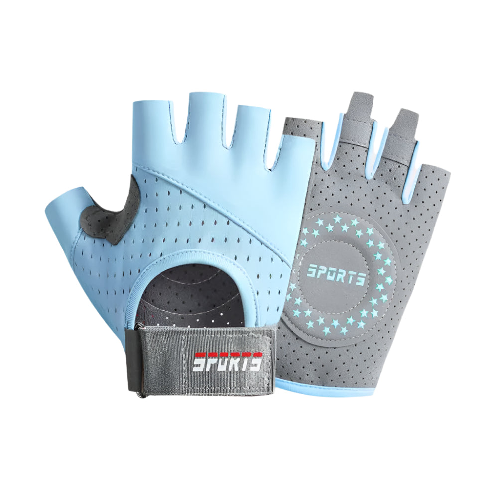 Blue M Size Women's Non Slip Breathable Sports Gloves Lightweight And Shock Resistant Fitness Gloves Straps & Hooks