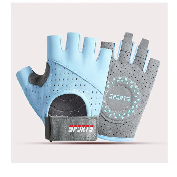 Elosung Blue/L Size Women's Non Slip Breathable Sports Gloves Lightweight And Shock Resistant Fitness Gloves & Mittens