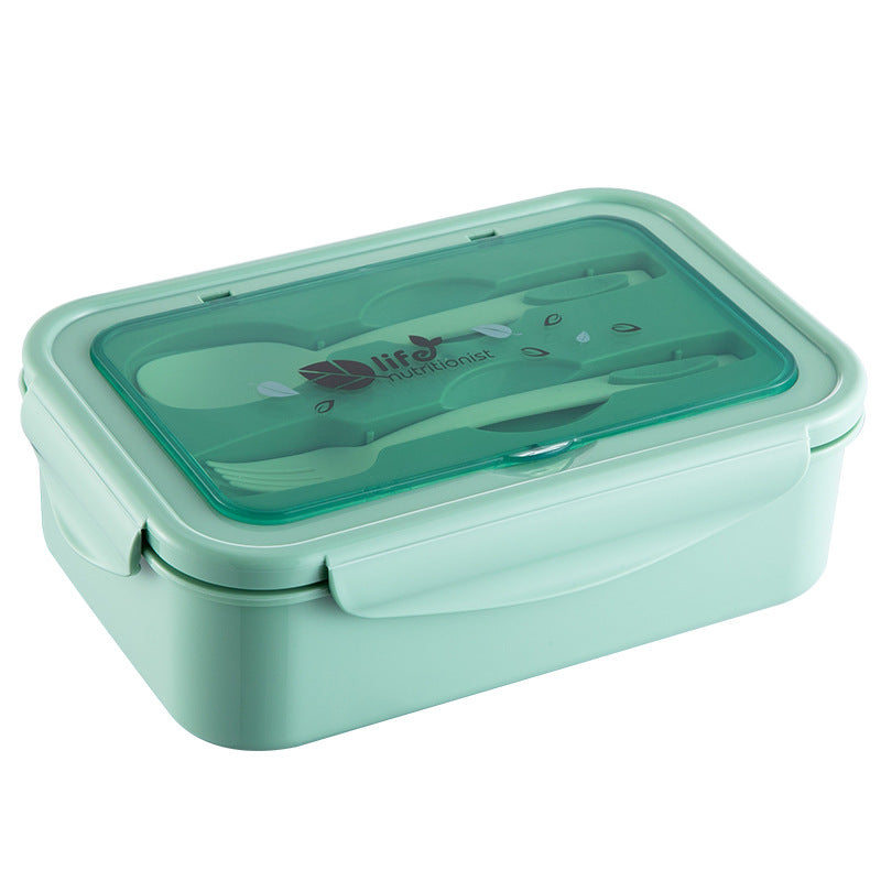 Elosung 2 Pcs Green Multipurpose Lunch Box With Spoon Fork Lunchboxes