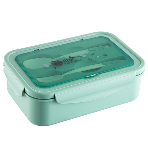 Elosung 2 Pcs Green Multipurpose Lunch Box With Spoon Fork Lunchboxes
