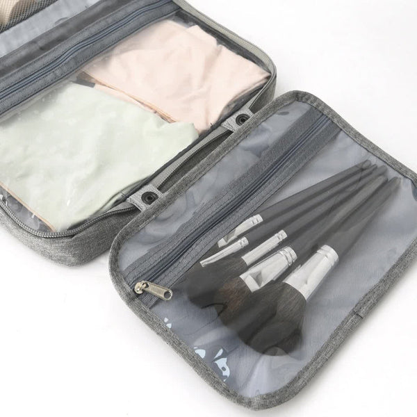 Black Multipurpose Portable Travel Toiletry Bag Waterproof Cosmetic Organizer With Zipper Makeup Bags & Cases