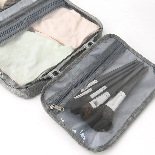 Wine Red Multipurpose Portable Travel Toiletry Bag Waterproof Cosmetic Organiser With Zipper Makeup Bags & Cases