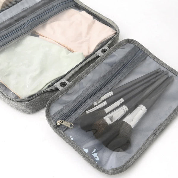 Elosung Blue Multipurpose Travel Toiletry Bag Waterproof Cosmetic Organizer With Zipper Makeup Bags & Cases