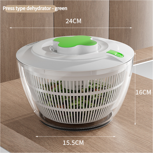 Green Manual Salad Spinner With Pressurized System Efficient & Quick Vegetables Drying Multiple Color Options Other Kitchen Gadgets