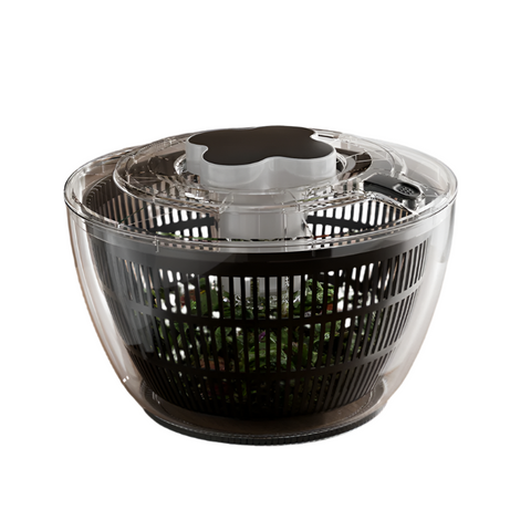 Transparent Black Manual Salad Spinner With Pressurized System Efficient & Quick Vegetables Drying Multiple Color Options Other Kitchen Gadgets