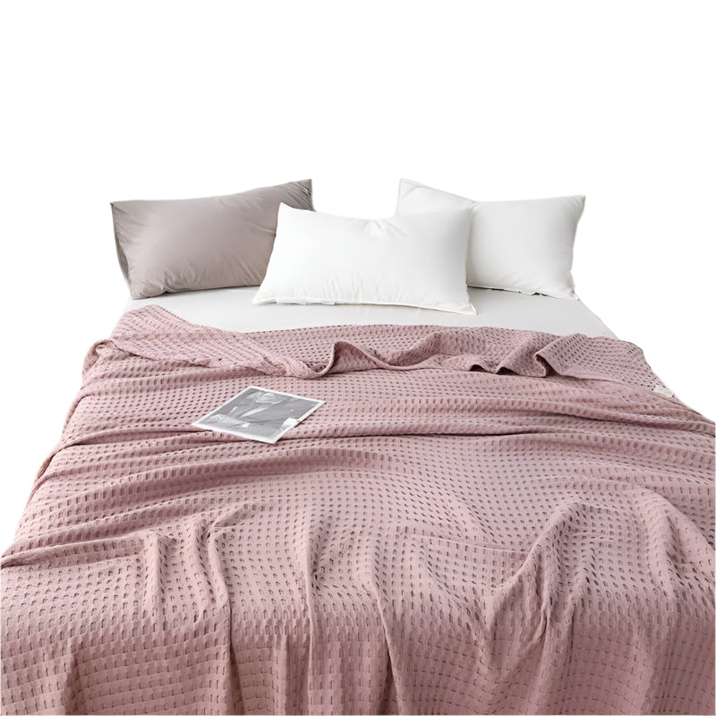 Cotton Waffle Blanket Air Conditioning Blanket/Throw/Summer Quilt 150*200Cmbean Paste Color Blankets