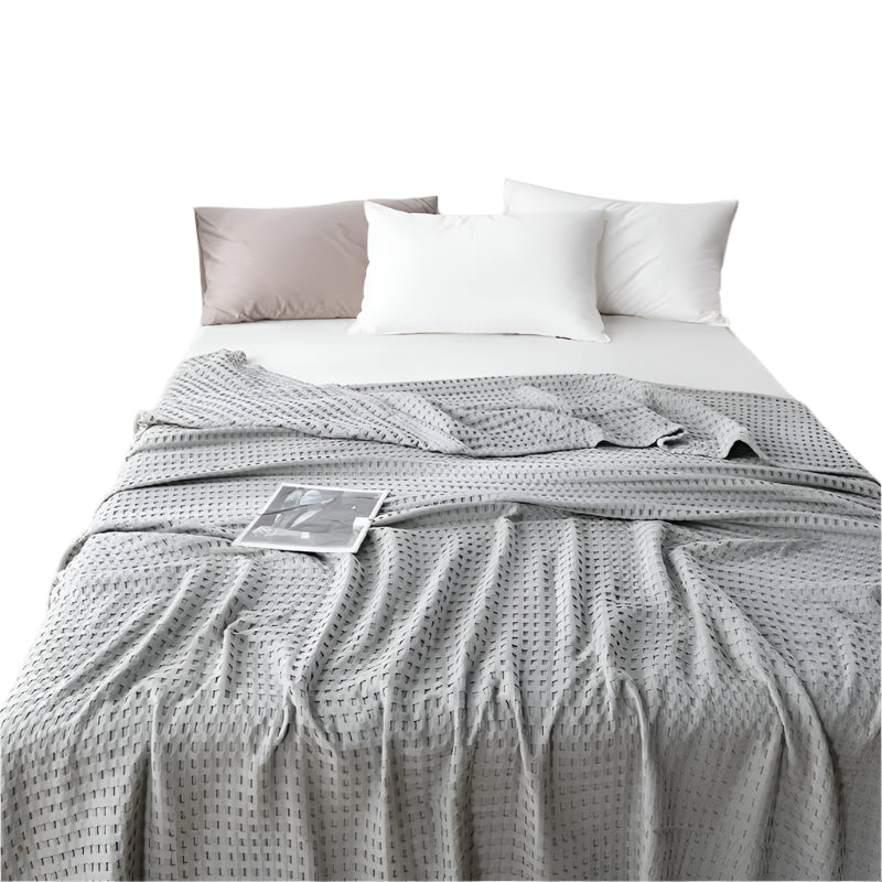 Cotton Waffle Blanket Air Conditioning Blanket/Throw/Summer Quilt 150*200Cmgray Blankets