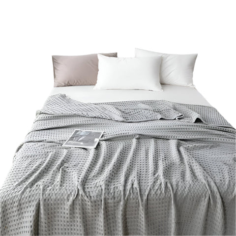 Cotton Waffle Blanket Air Conditioning Blanket/Throw/Summer Quilt 150*200Cmgray Blankets