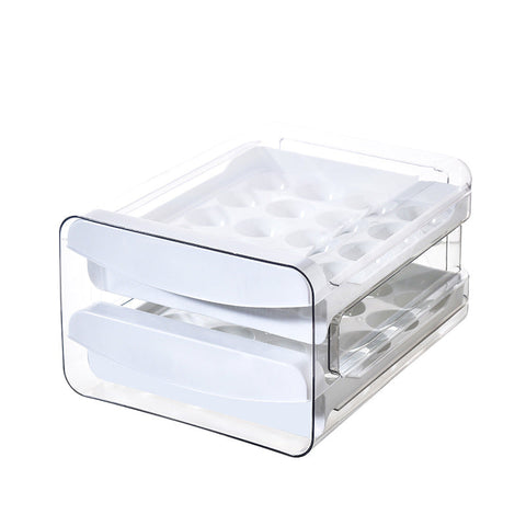 Clear Egg Storage Box With Two Layers Space Saving Design For 40 Eggs Food Storage Containers