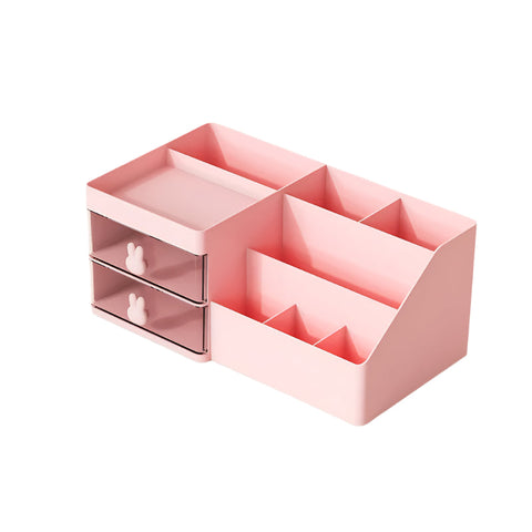 Pink Drawer Style Cosmetic Organiser Multifunctional Jewelry Storage Box For Desk Minimalist Organizer Students Storage Boxes