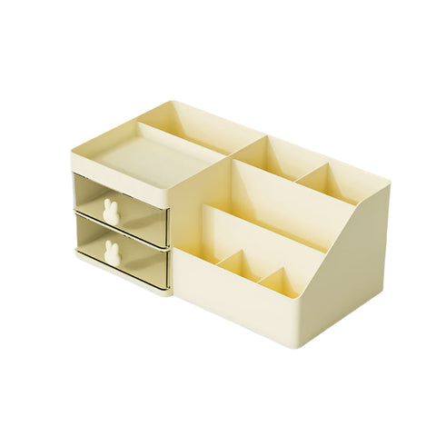 Yellow Drawer Style Cosmetic Organiser Multifunctional Jewelry Storage Box For Desk Minimalist Students Storage Boxes