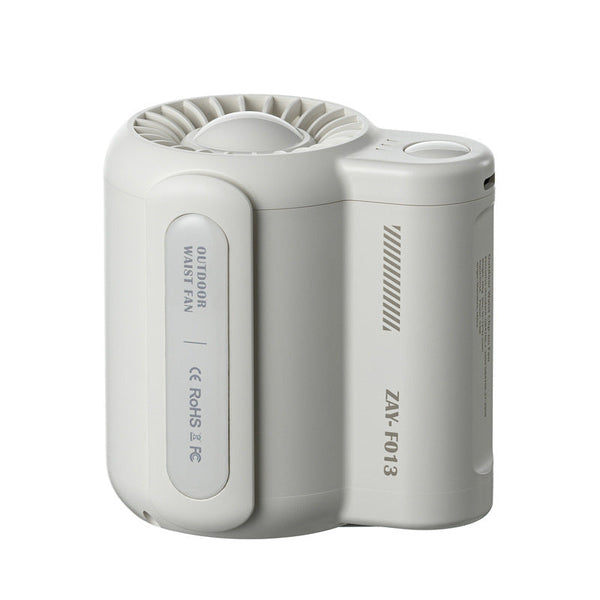 Elosung White Outdoor Waist Fan Wearable For Hands Free Cooling Portable Fans